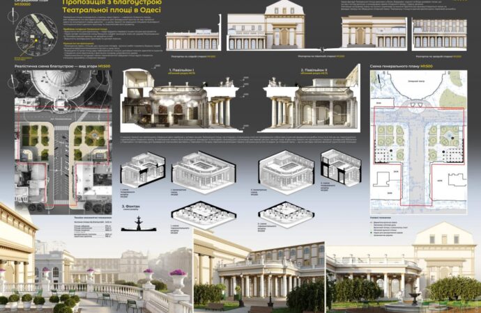 С озером и подземным паркингом: в Одессе выбирают проект новой Театральной площади